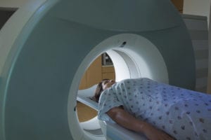 Woman Recieving a Medical Scan for breast cancer