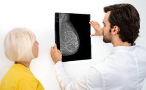 Mammogram film image of a female