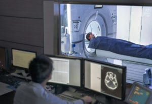 Doctor examining scan