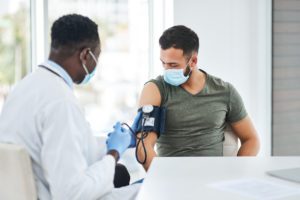 Man getting his blood pressure checked