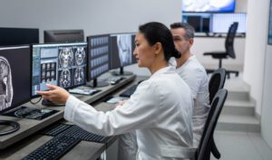 Radiologist analysing Diagnostic imaging