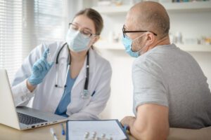 doctor and patient in a medical office