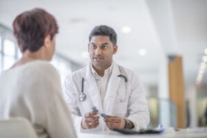 Diabetic Woman at a Medical Appointment