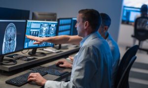 Doctors Working With Computer And Analyzing Medical Scans