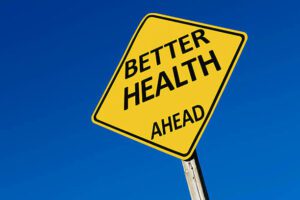 better health ahead street sign